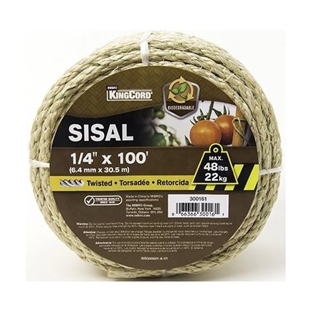 UNIVERSAL 300161BGV1 SISAL TWISTED 1/4IN X 100 FT NATURAL 300161